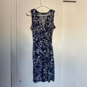 Blue and white dress